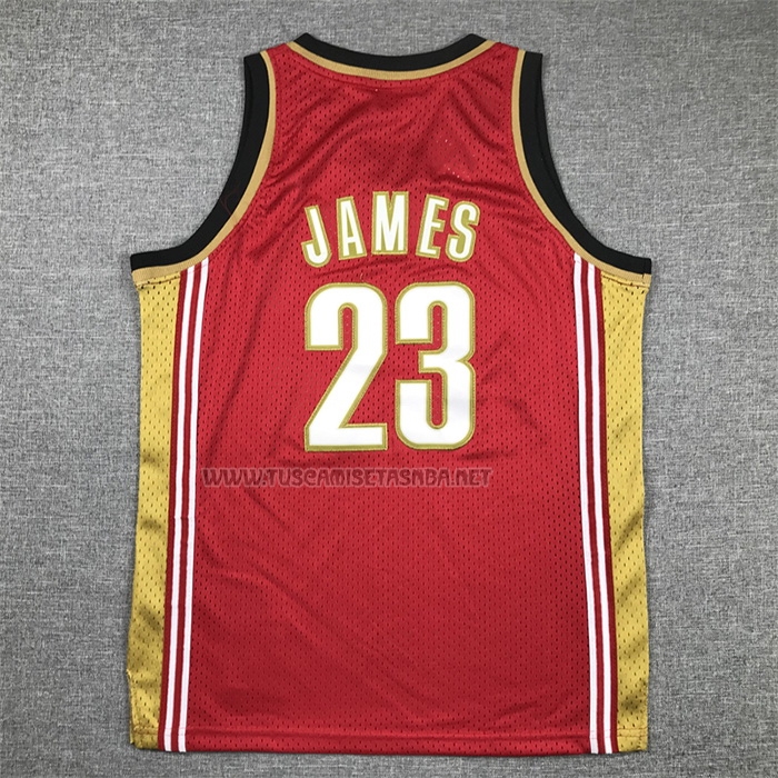Camiseta LeBron James NO 23 Nino Cleveland Cavaliers Mitchell & Ness 2003-04 Rojo